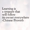 Language learning: Learning is a treasure that will follow its owner everywhere. Chinese proverb
