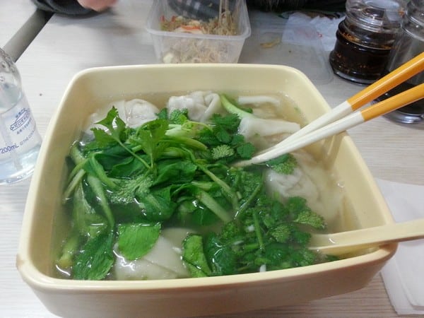 wonton - soup with dumplings- chinese street food