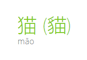 The Simplified Chinese character and the Traditional Chinese character for cat