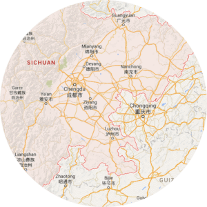A map of where Hakka, a group of dialects of the Chinese language can be heard