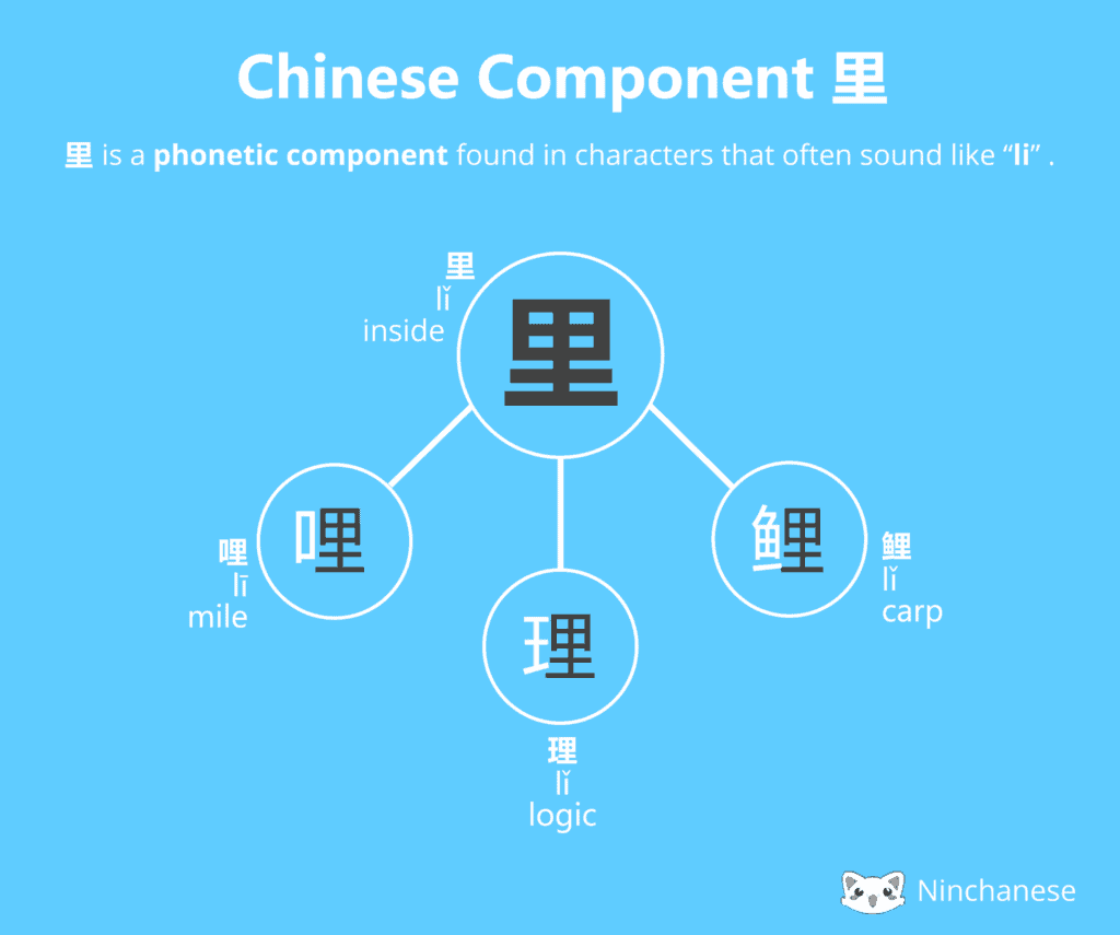 Everything you need to know about the Chinese character component é li in an easily downloadable and sharable image